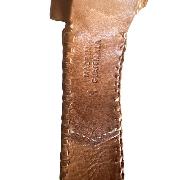 Multi Color Leather Belt Guatemala Metal Detail Size Medium - Picture 5 of 6